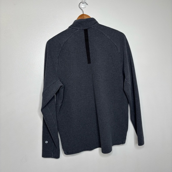 Lululemon Athletica Men’s Large At Ease Half Zip Textured Gray Pullover Pockets - Picture 5 of 6